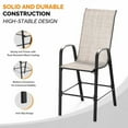 thumbnail image 3 of Ktaxon 2Pcs High Patio Outdoor Dining Chairs, Textilene Stackable Armrest Chairs Space Saving for Backyard Porch Garden - Khaki, 3 of 7