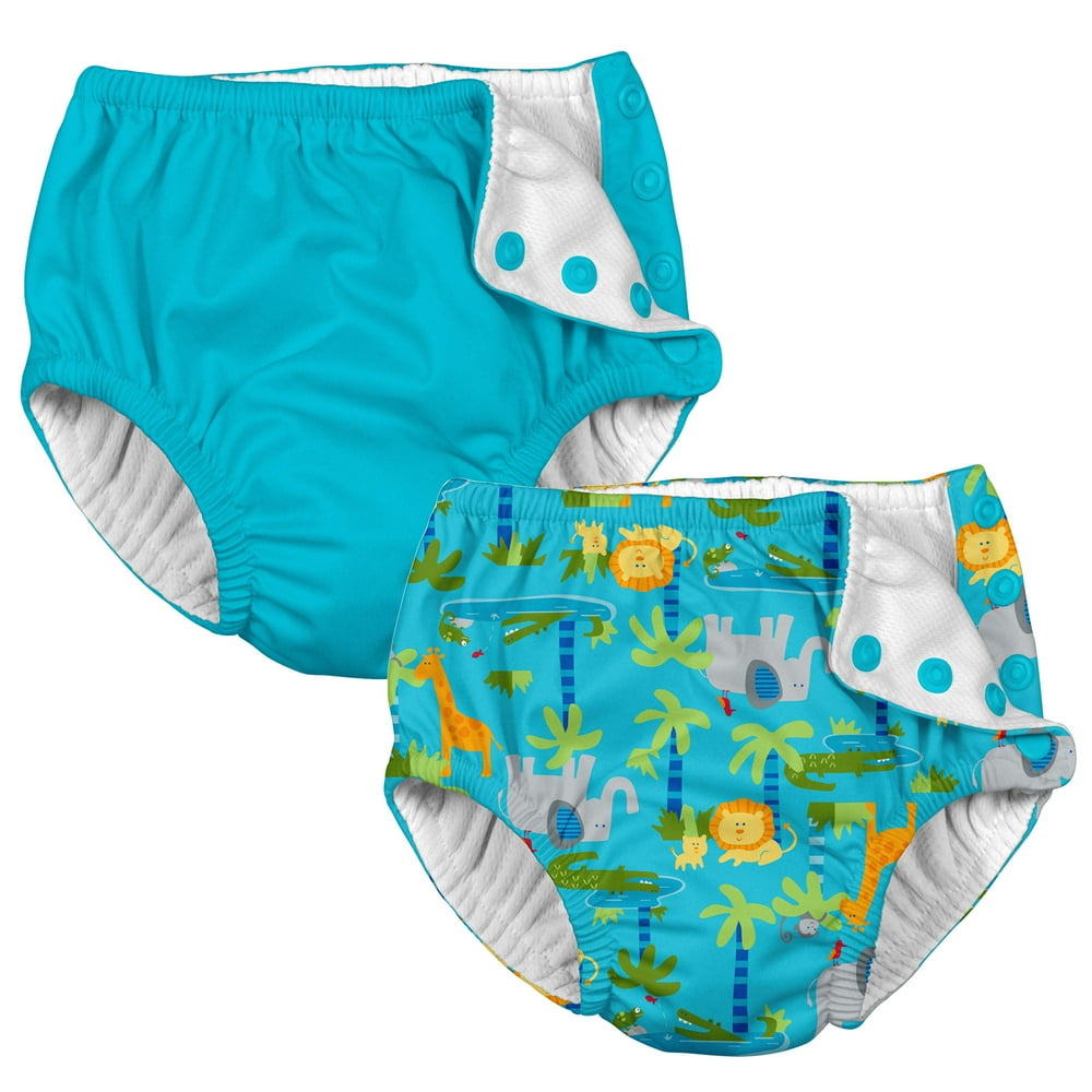 i play Baby and Toddler Snap Reusable Swim Diaper Aqual Blue and Aqua
