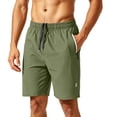 thumbnail image 2 of Hurxie Men's Athletic Running Shorts Quick Dry Workout Shorts Lightweight Sports Gym Basketball 7"/ 9"/ 5" Tennis Hiking Army Green,2XL, 2 of 2