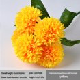 thumbnail image 2 of Ramo de flores artificiales de 5 cabezas Ceremonia de banquete de boda Decoración floral Tela de seda Flor falsa con hojas, Amarillo Eigraketly HA6561-03B, 2 of 6
