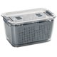 thumbnail image 1 of Cesta de drenaje Caja de almacenamiento de conservación de alimentos de plástico Cesta de drenaje de frutas y verduras de plástico Organizador de refrigerador Gris, 1 of 5