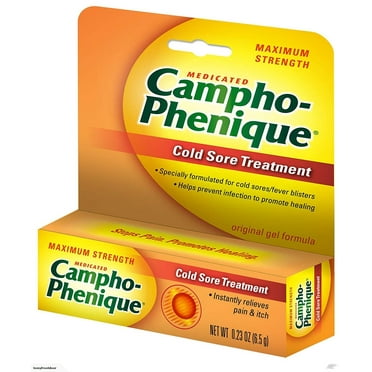 3 Pack Campho-Phenique Maximum Strength Cold Sore Treatment Gel - 0.23 oz Each
