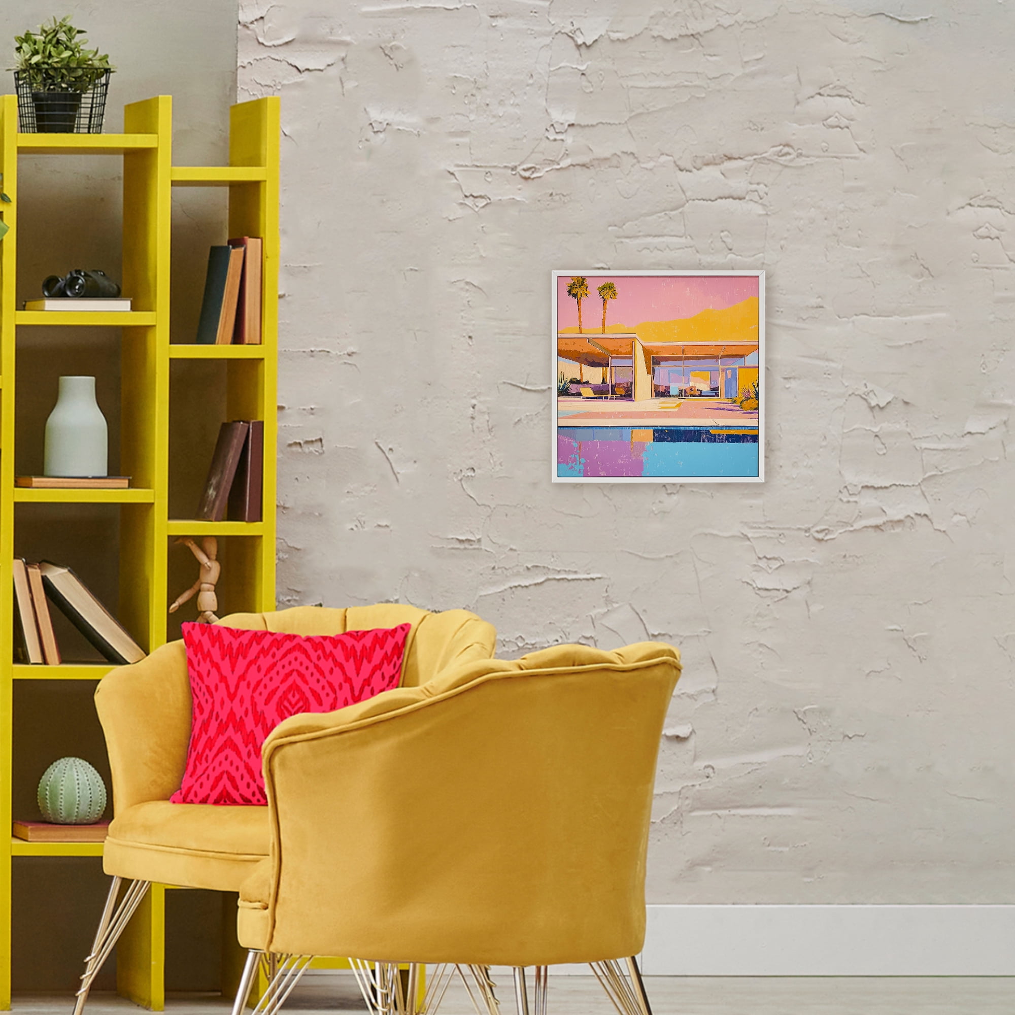 Stupell Industries Vivid Villa at Sunset White Framed Giclee Art, design by Walker Noble