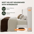 thumbnail image 5 of Einfach Queen Bed Frame, Upholstered Platform Bed with Wingback Headboard, No Box Spring Required, White, 5 of 9