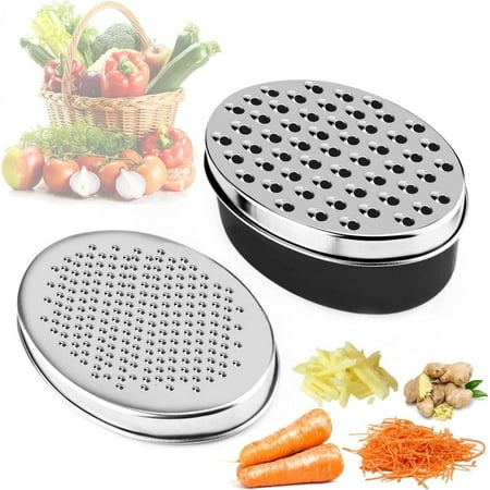 

Cheese Grater with Container 2 Size Kitchen Grater for Shredded Cheese Ginger Lemon Carrot Vegetables