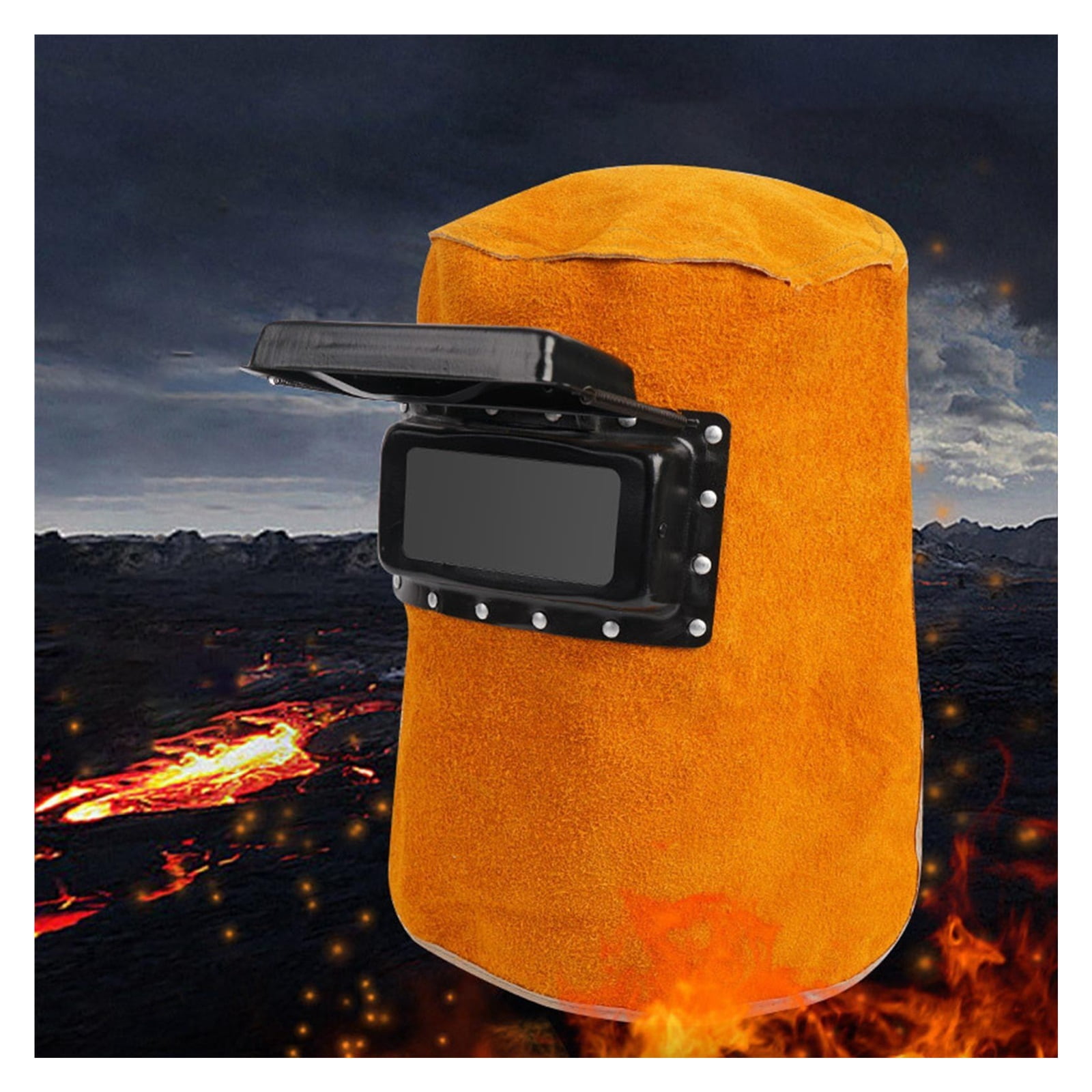 Leather Welding Helmet Mask Heat Resistant Welding Hood Work Hat For Polishing Welder Cap Cowhide Leather ,Widely Use