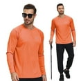 thumbnail image 2 of Satankud Men's Performance Long Sleeve Fishing Shirts Rashguard UPF 50+ UV Sun Protection Tee Tops for Outdoors Running Hiking Workout T-Shirt 2234-Orange-XL, 2 of 6