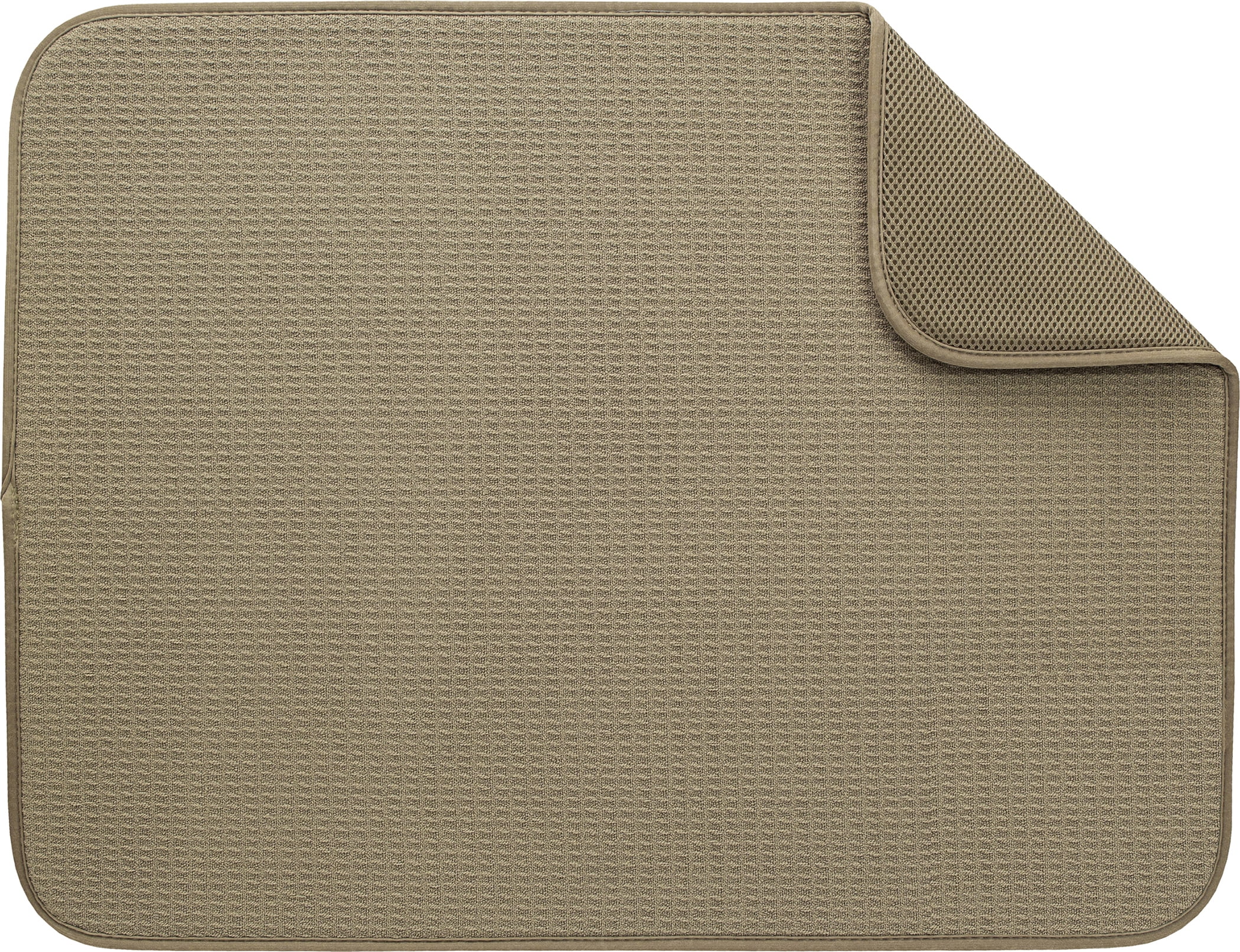 (5 pack) Mainstays Kitchen Dish Drying Mat, Absorbent Countertop Sink Drying Mat for Dishes, Cups, Bowls and Utensils, Brown Stone