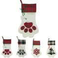 thumbnail image 2 of Christmas Stocking Cute Cat Paw Snowflake Xmas Tree Christmas Hanging Stocking, 2 of 9