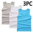 thumbnail image 2 of zbxnLI Toddler Boys Girls Tank Tops Solid Color Cotton Undershirts Ribbed Basic Tank Tee 3 Pack, 2 of 3