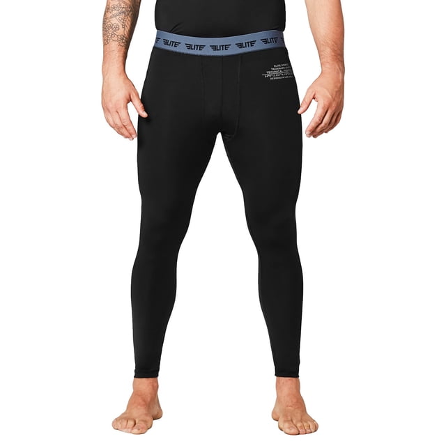 Pantalones de Compresión Elite Sports MMA BJJ Spats Negro M