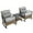 Type B: Gray Cushion, variant on Syngar 3 Piece Patio Rocking Furniture Set, Rocking Bistro Set with Coffee Table, All Weather Wicker Conversation Chairs with Gray Cushions, Outdoor Furniture Set for Backyard, Poolside, Garden, D8012