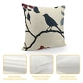 thumbnail image 4 of Shiartex  Throw Pillow Covers Canvas Floral Cartoon Shadow Bird Silhouette Cushion Cases for Couch Sofa Home Decoration Navy Blue Bird Red Flower 24x24in, 4 of 5