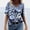 Blue, variant on Herrnalise Women's Classic-Fit 100% Cotton Short-Sleeve T-Shirt Women Casual T-shirt Floral Printed V-Neck Short Sleeve Pullover Blouse Tops
