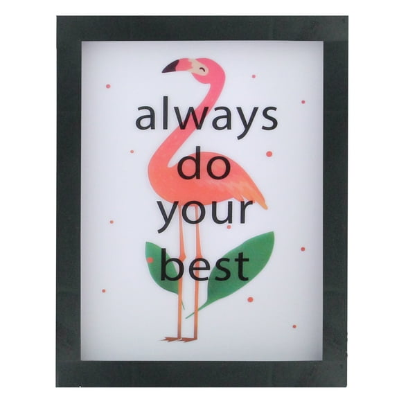 Northlight LED Lighted Always Do Your Best Flamingo Framed Wall Sign - 9" x 7"