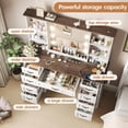 thumbnail image 4 of VEANERWOOD Large Makeup Table Vanity with Mirror and Lights, Farmhouse White Vanity with 9 Drawers and Shelves, Dressing Table for Bedroom, 4 of 9