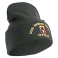thumbnail image 4 of U.S. Army 53rd Infantry Brigade Logo Embroidered 12 Inch Solid Knit Cuff Long Beanie Made in USA - Graphite OSFM, 4 of 5