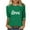 #148-Green, variant on Nuoqisi Abstract Print 3/4 Sleeve Loose Tee - Women's Casual Round Neck 3/4 Sleeve Top for Weekend Farmers Market Visits, Creative Studio Outings, and Relaxed Artistic Daily Wear