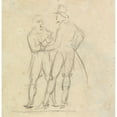 thumbnail image 2 of Benjamin Robert Haydon 15x15 Black Ornate Wood Framed Double Matted Museum Art Print Titled - Study of Two Men Standing, While in Conversation, 2 of 5