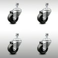 thumbnail image 2 of 3.5 Inch SS Phenolic Wheel Swivel 12mm Threaded Stem Caster Set SCC, 2 of 2
