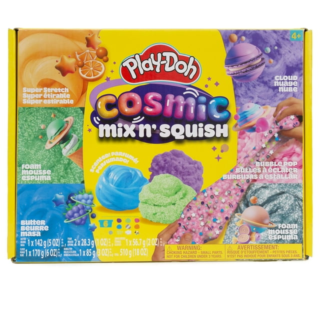 Play-Doh Pâtes à modeler cosmiques variées mélanger et écraser - nuage, beurre, mousse, bulles éclatantes, super étirable