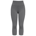 thumbnail image 4 of Cadmus Womens 3 Pack High Waist Tummy Control Capri Yoga Leggings with Pockets, Black/Grey/Navy Blue, 2XL, 4 of 5