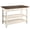 White, variant on OSHOME 52" Farmhouse Kitchen Island with Drawers and Shelves – Solid Wood Kitchen Prep Table, Harvest Black with Distressed Brown Top