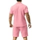 thumbnail image 4 of Conjunto de polo y pantalones cortos KUYIGO para hombre, color rosa, talla L, 4 of 5
