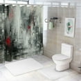 thumbnail image 6 of Shangniulu Shower Curtain for Bathroom with Hooks,Without Odor Polyester Fiber Material,Red Gray Black Abstract pattern Bathroom Decorative Shower Curtains Water Repellent Washable, 6 of 6