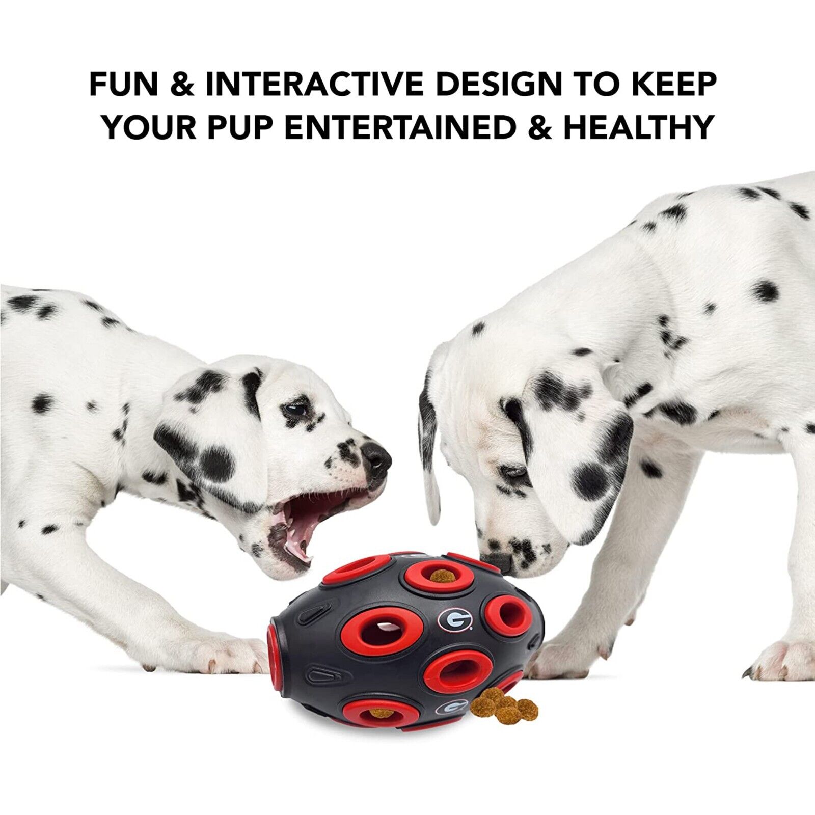 Pets First NCAA Football Treat Dispensing Toy for Dogs and Cats, Rubber Ball Toy