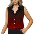 thumbnail image 2 of Button Up Shirt Women,Button Up Shirts for Women,V-Neck Sleeveless Printed Casual Sleeveless Button Up Work Shirt,Work Shirts for Women, 2 of 6