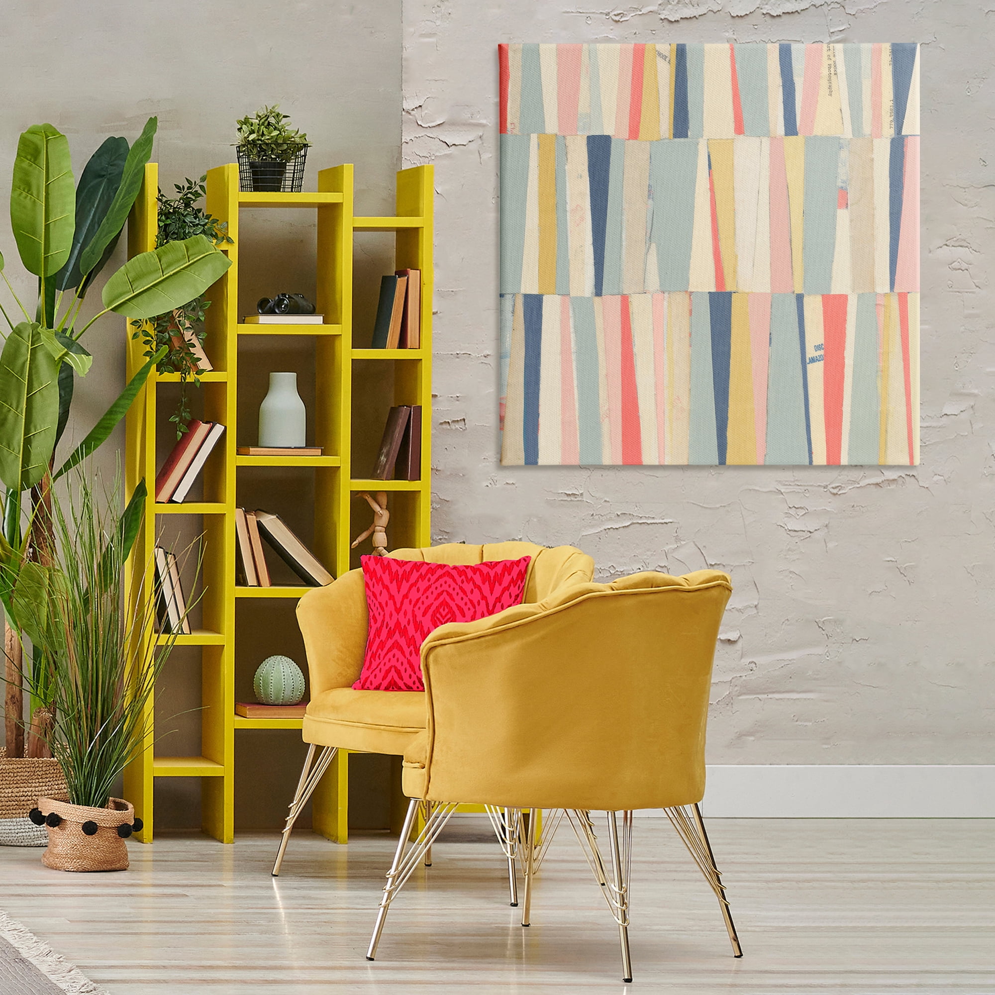 Stupell Industries Pastel Shapes Collage Abstract Painting Gallery Wrapped Canvas Art Print Wall Art, 36 x 36