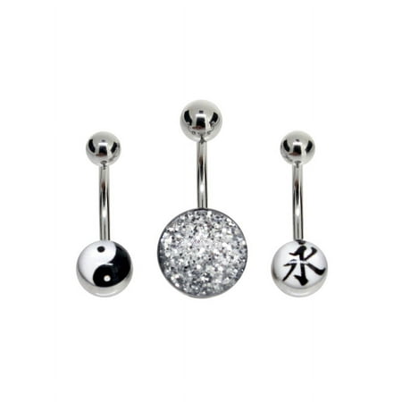 Body Magic 3pc Stainless Surgical Steel 14 Gauge Belly Banana Set