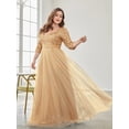 thumbnail image 4 of AURA Plus Size Sequin Evening Dress Women V Neck Formal Gown Elegant Party Dress, 4 of 7