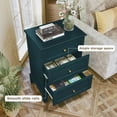 thumbnail image 6 of HLR Green Mid-Century 3-Drawer Dresser with Storage, Tall Large Chest of Drawers for Bedroom, Hallway, 6 of 7