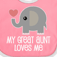 thumbnail image 4 of Inktastic Great Aunt Loves Me Elephant Boys or Girls Baby Bib, 4 of 4