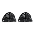 thumbnail image 2 of Monstrate Gorros de ducha Estampado de flores Impermeable Elástico Ajustable Colorido Universal Largo Corto Sombrero Mujeres Niñas Baño Negro Negro 2piezas Monstrate CBP374777, 2 of 6