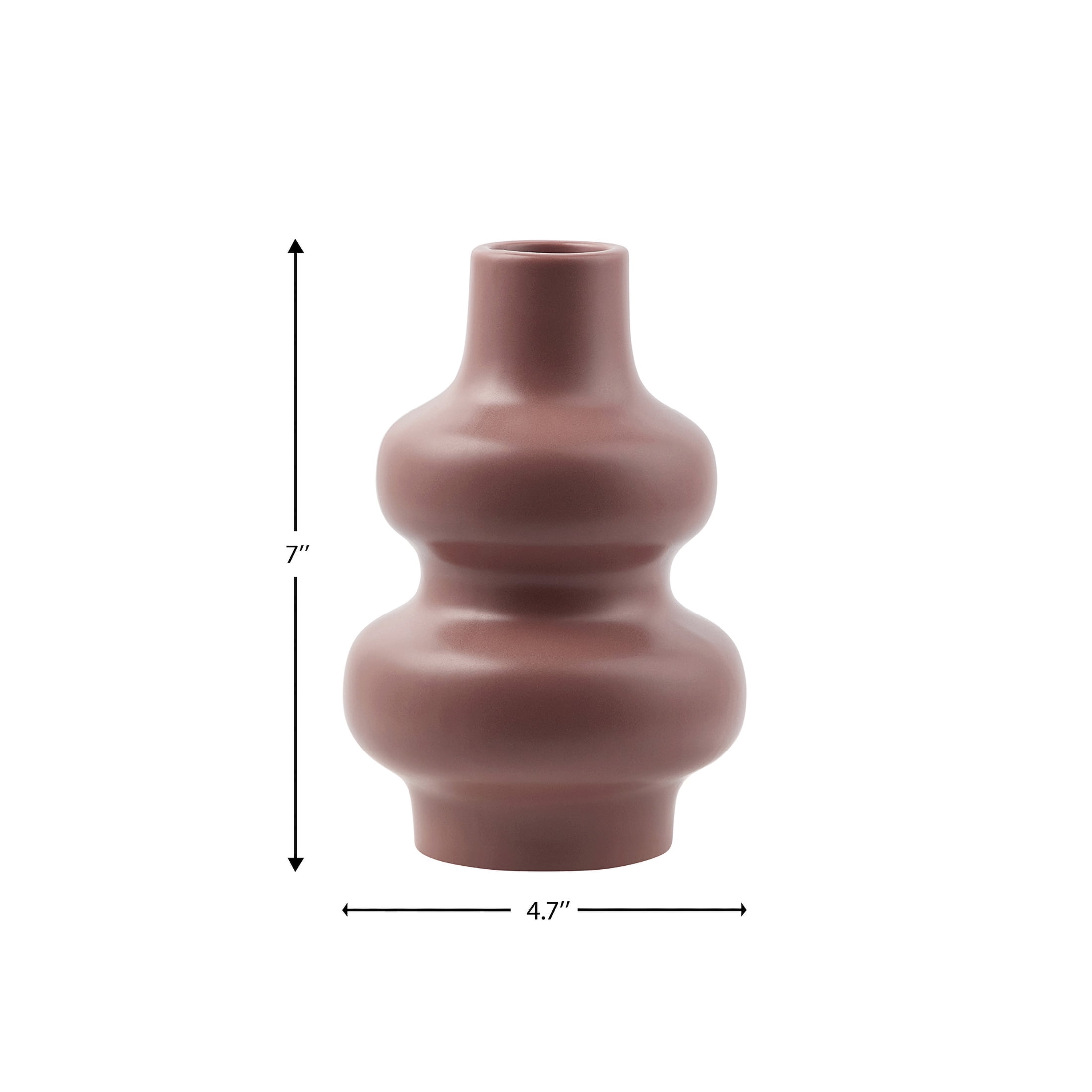 Beautiful Ceramic Bubble Vase by Drew Barrymore, 7", Rosé Pink