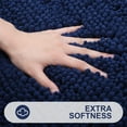 thumbnail image 3 of Buganda Chenille Striped Bathroom Rugs, Extra Soft and Absorbent Bath Mats, Anti-Slip Shaggy Bath Carpets, 24x36, Navy Blue, 3 of 7