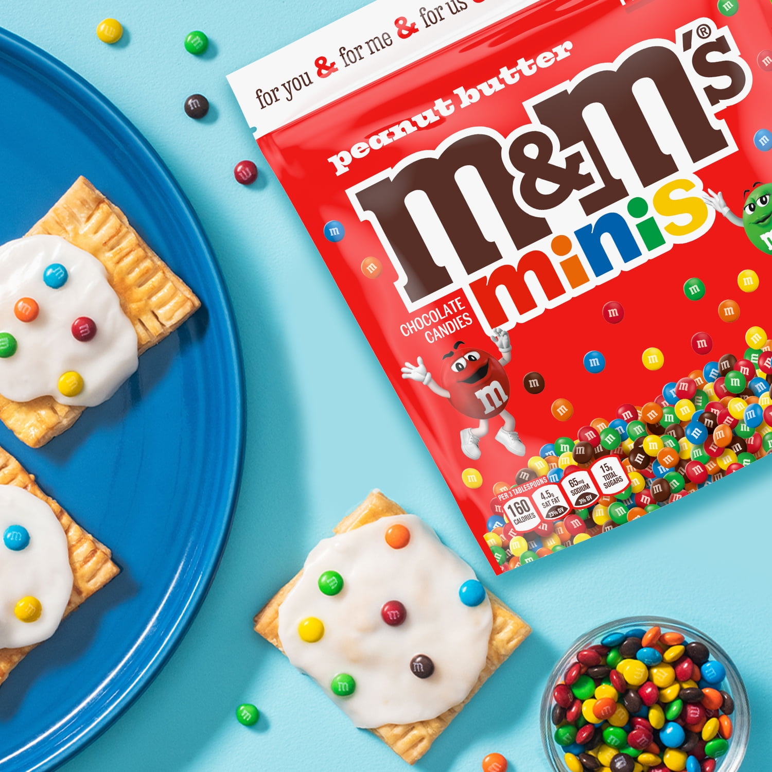 M&M's Minis Peanut Butter Candy, Family Size - 15 oz Bulk Resealable Bag