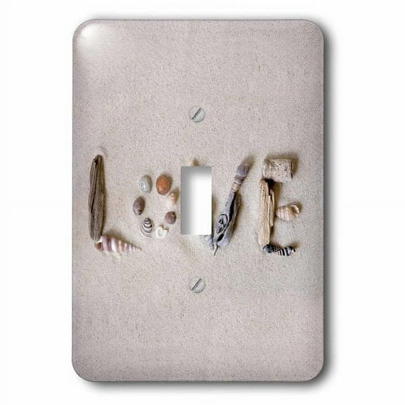 3dRose, Word Love Created With Sea Shells, single toggle switch