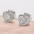 thumbnail image 3 of Airokiy Heart Shaped  925 Sterling Silver Stud Earrings for Women Cubic Zirconia Small Earrings Studs Hypoallergenic Jewelry, 3 of 5