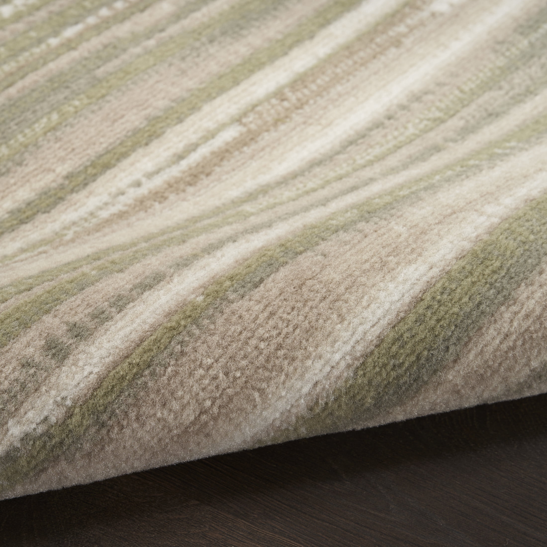 Nourison Jubilant 2' x 6' Green Ivory Modern Indoor Rug