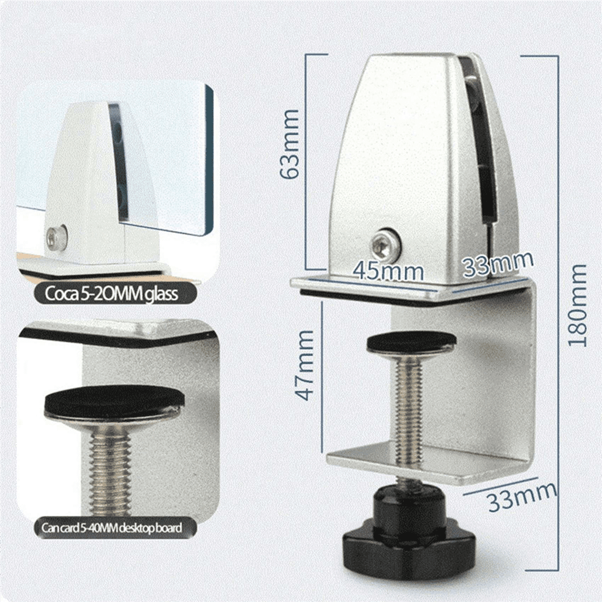12 Pcs Office Desk Divider Clamp Privacy Screen Clip Holder Bracket Screen Baffle Clamp Partition for Table Clamp Silver