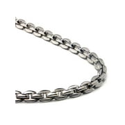 Titanium Kay Titanium Men's 5MM Oval Link High Polish Finish Chrome Color Necklace Chain 32"