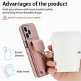 thumbnail image 4 of SaniMore for iPhone 14 Pro (6.1" 2022) Wallet Case,Back Flip Cash Pocket 360° Rotating Metal Holder Kickstand PU Leather Shockproof TPU Card Slots Magnetic Car Mount Wear-resistant Shell ,Pink, 4 of 14