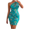 thumbnail image 1 of Vestido de cadera con paquete sexy de falda sin espalda con estampado de honda casual de moda para mujer Fridja  hjkh7284, 1 of 1
