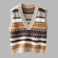 thumbnail image 5 of Christmas Sweaters for Women Loose Fit College Style Embroidered Jacquard Knit Sweater Vest Elegant Sleeveless Pullover Top For Casual Wear Christmas Sweaters, 5 of 5