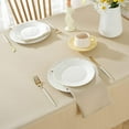 thumbnail image 2 of Faux Linen Rectangle Tablecloth, Waterproof Wrinkle Resistant Textured Table Cloth, Nature Fabric Table Cover For Dining, Party, Indoor, Outdoor (60 x 120 Inch Rectangular, Flax/Beige/Taupe), 2 of 5