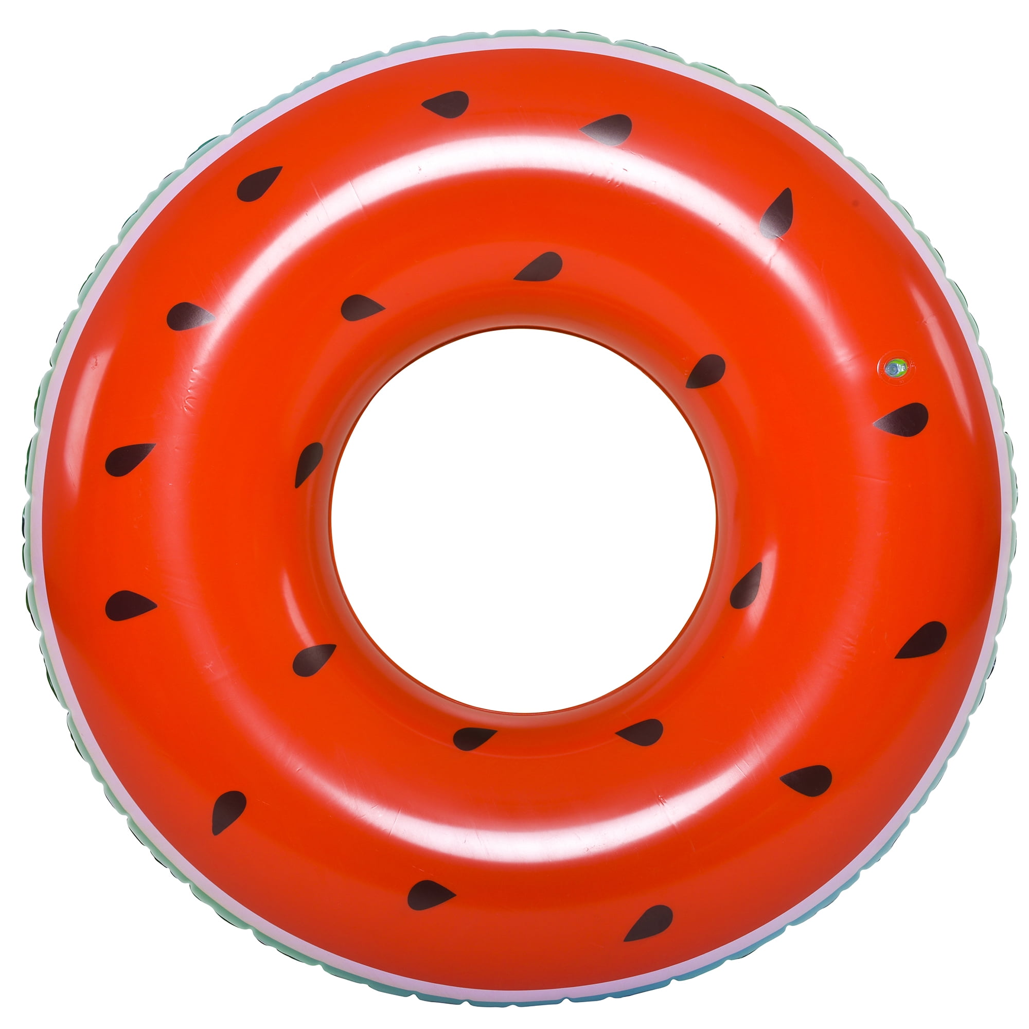 49" Inflatable Red and Green Watermelon Swimming Pool Float Ring